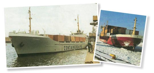 Containershipin Tina-laiva.