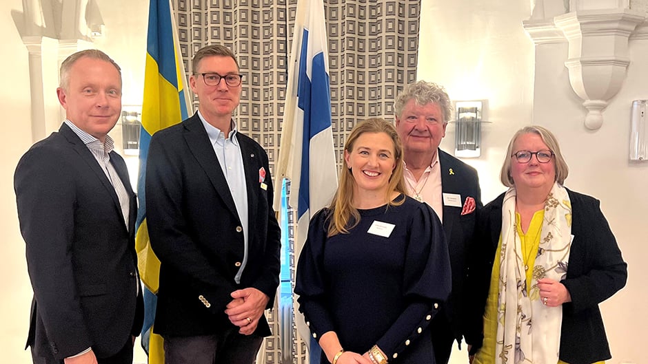 Ville Haapasaari, Stefan Scheja, Erika Ehrnrooth, Kaj Takolander och Magdalena Bosson.
