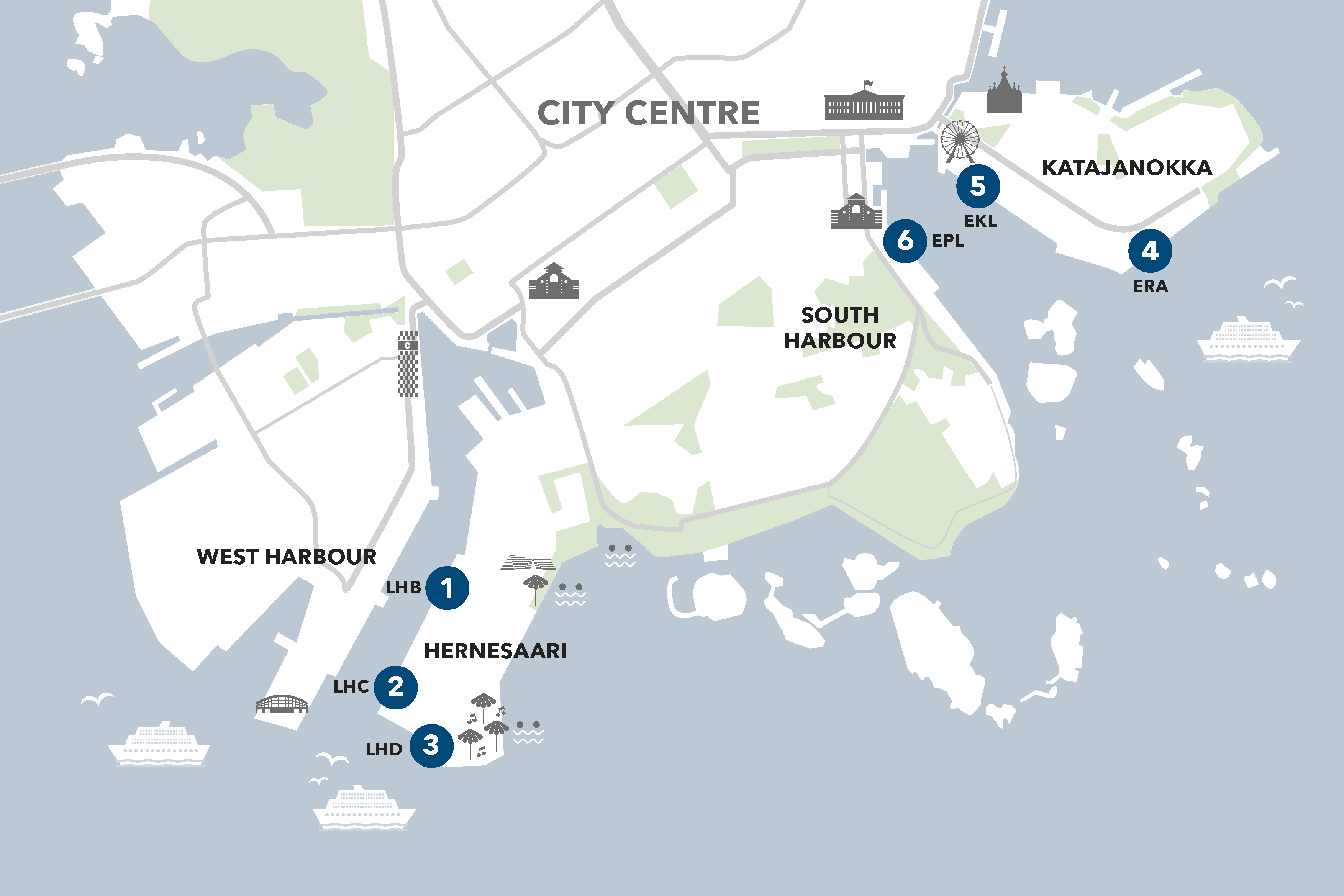 Risteilylaiturien Kartta Helsingin Satama Risteilylaiturien Kartta Helsingin Satama