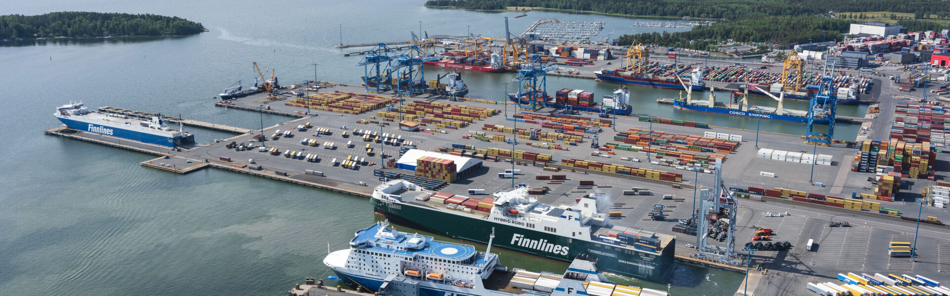 Aerial view of Vuosaari Harbour.